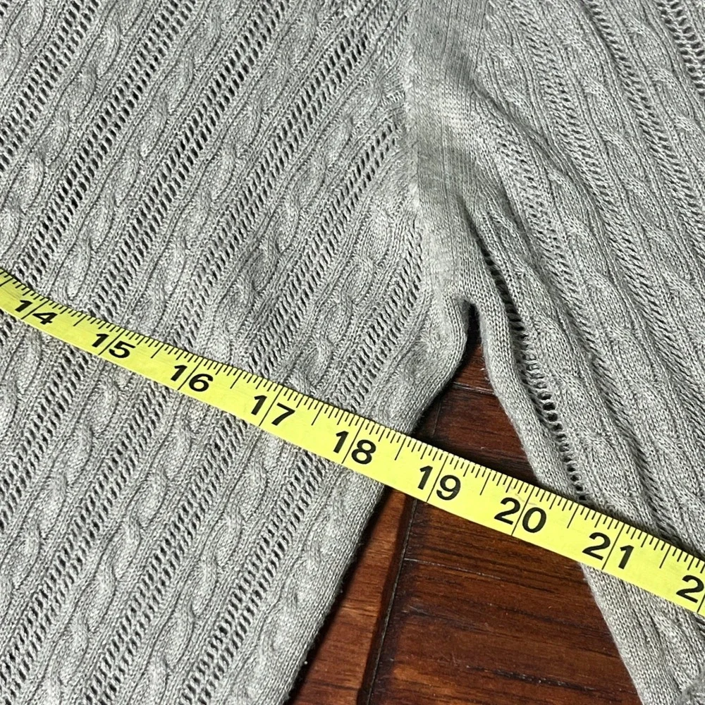 AllSaints Knitted Yurik Cardigan‎ Mens Small Gray Open Knit Academia Button Up - Picture 5 of 8